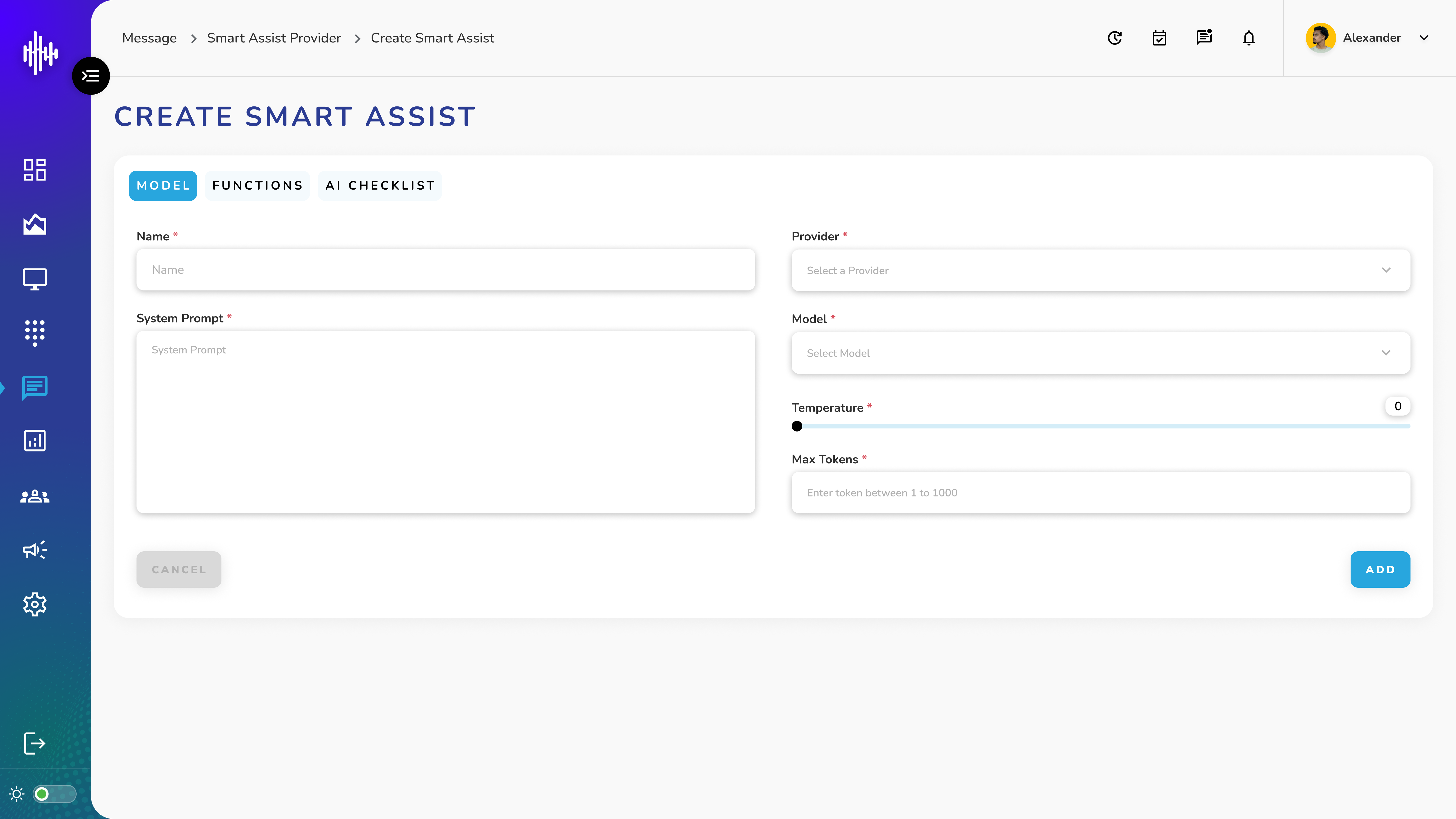 Smart Assist Provider - Create Step Model Screen